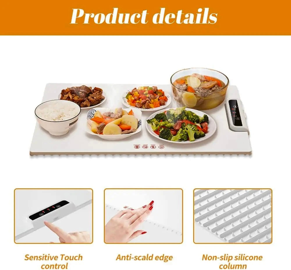 Electric Food Warming Rollable Tray+Free Bag