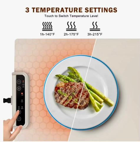 Electric Food Warming Rollable Tray+Free Bag